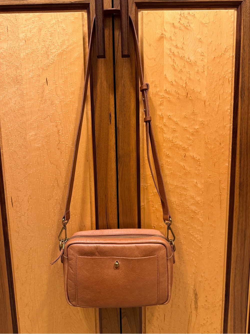 Madewell Transport Camera Leather Crossbody Bag in Brown